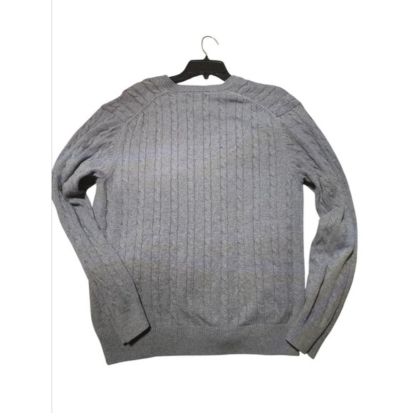 G.H. Bass Heritage Collection Women’s Large Gray Cable Knit Cotton Sweater - Picture 4 of 7